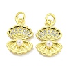 Rack Plating Brass Micro Pave Clear Cubic Zirconia Pendants KK-B091-11-1