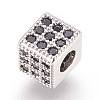 Brass Micro Pave Cubic Zirconia Beads ZIRC-F088-026P-1