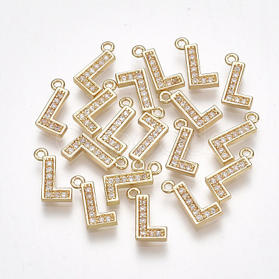 Brass Cubic Zirconia Charms X-KK-S348-330L-1