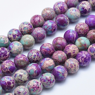 Natural Imperial Jasper Beads Strands X-G-I122-10mm-15-1