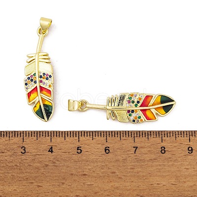 Brass Micro Pave Cubic Zirconia Pendants KK-E108-34G-1