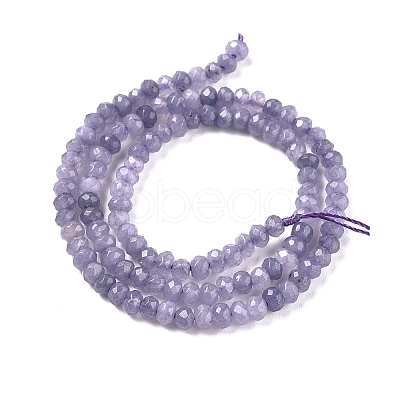 Dyed Natural Malaysia Jade Rondelle Beads Strands X-G-E316-2x4mm-33-1