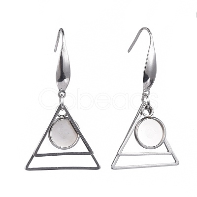 Non-Tarnish Stainless Steel Dangle Earrings AJEW-JB00503-M-1