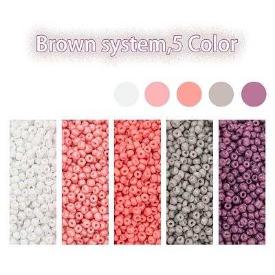 1900Pcs 5 Colors Baking Paint Glass Seed Beads SEED-YW0001-76F-1