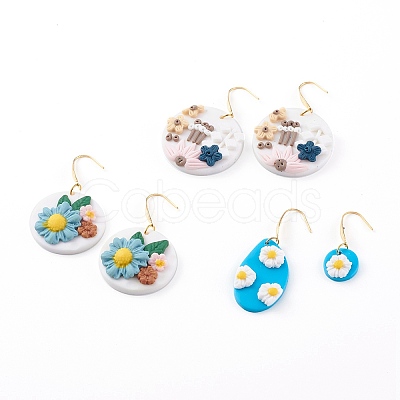 Handmade Polymer Clay Dangle Earring EJEW-JE04501-1