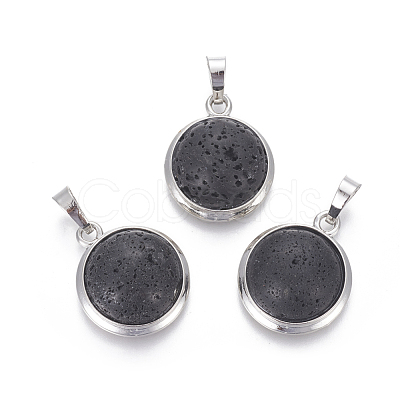 Natural Lava Rock Pendants G-L512-B06-1