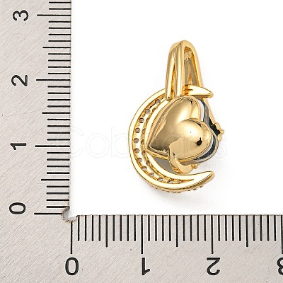 Rack Plating Brass Micro Pave Cubic Zirconia Pendants KK-U035-19G-1