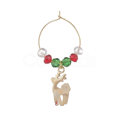 Christmas Theme Alloy Enamel Wine Glass Charms AJEW-JO00178-1