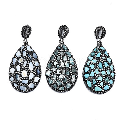 Polymer Clay Rhinestone Pendants RB-S056-11B-B-1