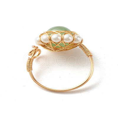 Natural Green Aventurine Finger Ring for Girl Women X1-RJEW-TA00012-1-1