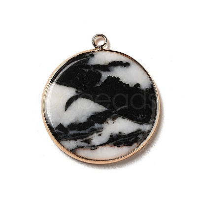 Natural Black & White Agate Pendants G-A213-01G-08-1