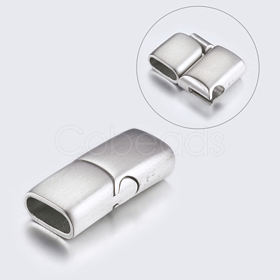 Tarnish Resistant 304 Stainless Steel Magnetic Clasps with Glue-in Ends X-STAS-P181-25P-1