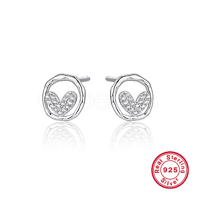 Anti-Tarnish Rhodium Plated 925 Sterling Silver Stud Earring XF5476-3-1