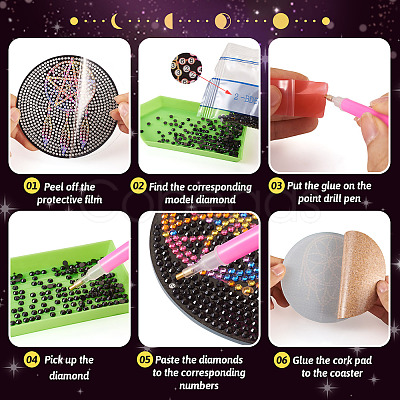 DIY Diamond Painting Cup Mat Kits DIY-TAC0023-27-1