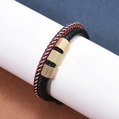 Braided Leather Multi-strand Bracelets BJEW-Z081-15G-1