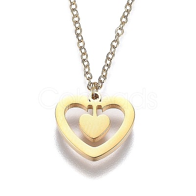 304 Stainless Steel Pendant Necklaces STAS-A049-13-1