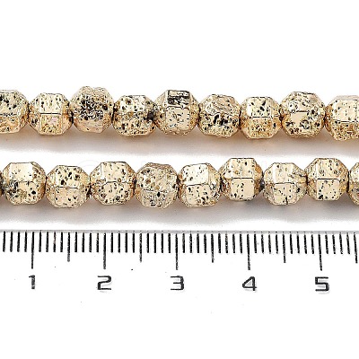 Electroplated Natural Lava Rock Beads Strands G-H303-A10-LG01-1