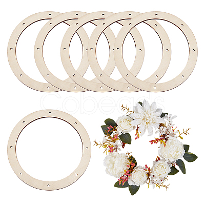 Unfinished Wood Circles DIY-WH0043-05A-1