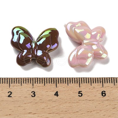 UV Plating Opaque Rainbow Iridescent Acrylic Beads SACR-R001-13A-1