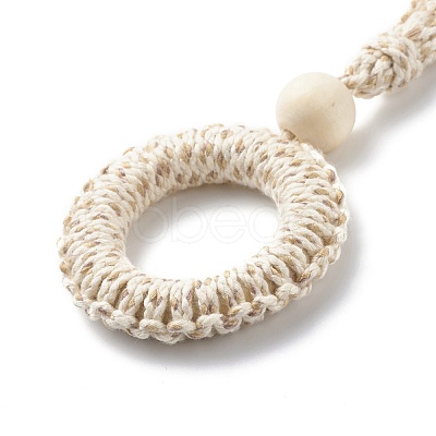 Ring Macrame Cotton Cord Pendant Decorations HJEW-JM00752-1