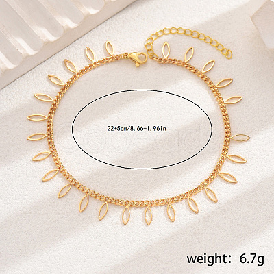 Geometric Brass Fringe Anklet in Modern Minimalist Style for Women's Everyday Wear DG9011-1