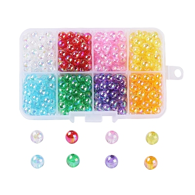 8 Colors Eco-Friendly Transparent Acrylic Beads MACR-X0020-04-6mm-1