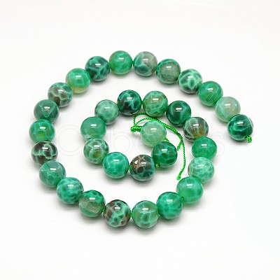 Natural Peacock Agate Round Bead Strands G-N0081-12mm-11-1