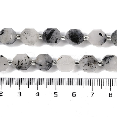 Natural Black Rutilated Quartz Beads Strands G-O201B-136G-1