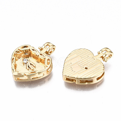 Brass Micro Pave Clear Cubic Zirconia Pendants KK-Q277-025-NF-1