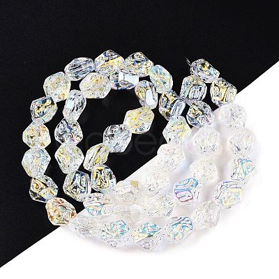 Electroplate Glass Beads Strands EGLA-N012-08B-1