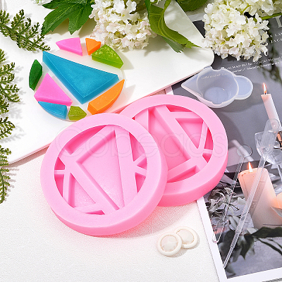 Olycraft DIY Round Mobile Phone Stand Silicone Molds Kits DIY-OC0003-44-1