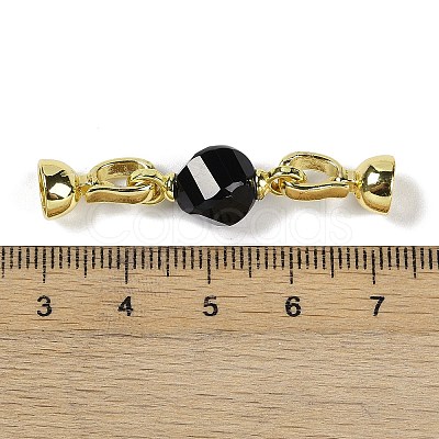 Natural Dyed & Heated Black Agate with Brass Fold Over Clasps G-G141-02G-09-1