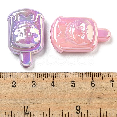 UV Plating Iridescent Acrylic Beads OACR-G039-08-1