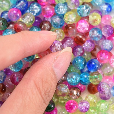 600Pcs 10 Colors Baking Painted Crackle Glass Bead Strands CCG-SZ0001-05-1