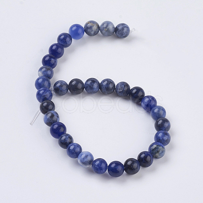 Natural Sodalite Beads Strands X-G-G515-6mm-07-1