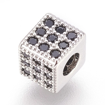 Brass Micro Pave Cubic Zirconia Beads ZIRC-F088-026P-1