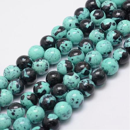 Natural Ocean White Jade Beads Strands G-E346-6mm-07-1
