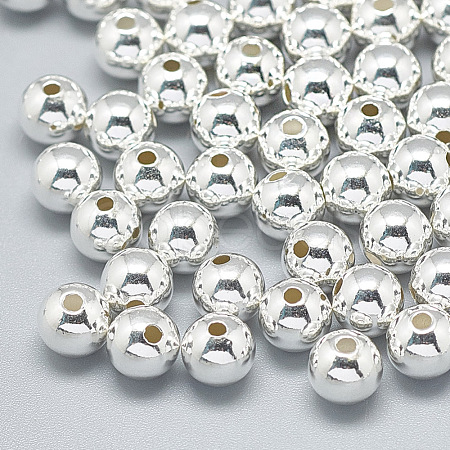 925 Sterling Silver Beads STER-T002-236S-6mm-1