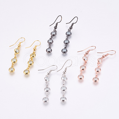 Faceted Glass Dangle Earrings EJEW-F172-A01-1