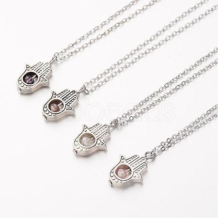 Tibetan Style Alloy Pendant Necklaces NJEW-JN01622-1