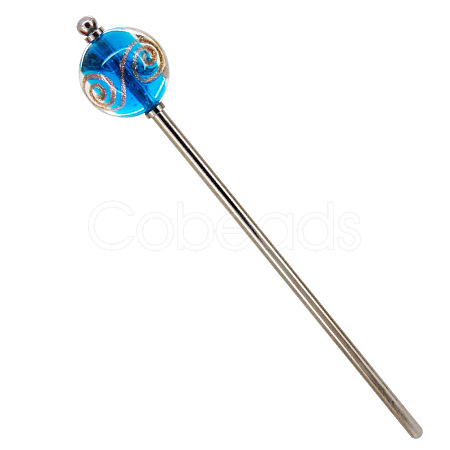 Lampwork & Brass Hair Sticks PW-WG6F808-05-1