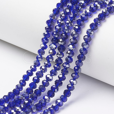 Electroplate Transparent Glass Beads Strands EGLA-A034-T2mm-E14-1