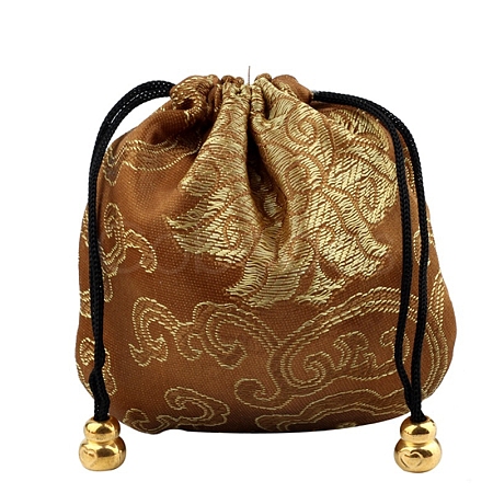 Buddha Theme Square Velvet Drawstring Bags PW-WG34160-09-1