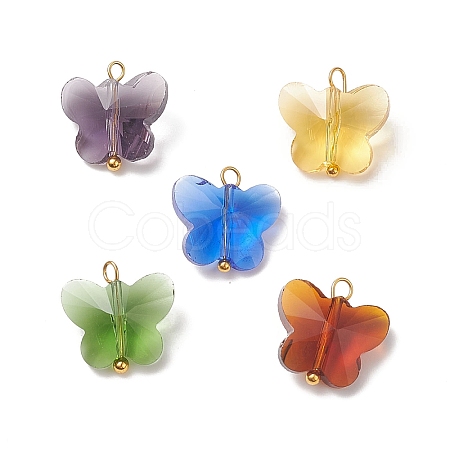 Faceted Transparent Glass Charms PALLOY-JF01965-1