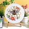 DIY Flower & Bee Pattern Embroidery Kits for Starter, Including Printed Fabric, Embroidery Thread & Needles, Embroidery Hoops, Instruction, Colorful, 200mm