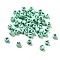 Opaque Acrylic Beads, Large Hole Beads, Flat Round with Letter A~Z, Aquamarine, 7x5mm, Hole: 2.5mm, about: 3333pcs/500g