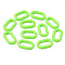 Opaque Acrylic Linking Rings, Quick Link Connectors, For Jewelry Cable Chains Making, Oval, Lawn Green, 27x16x4mm, Inner Diameter: 19x8mm, about 490pcs/500g