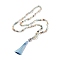 Tassel Pendant Necklaces, with Natural Flower Amazonite Beads, Buddha Head, 31.1 inch~33 inch(79~84cm)