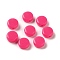 Opaque Acrylic Beads, Flat Round, Cerise, 10x5mm, Hole: 1.8mm, about 1500pcs/500g