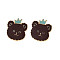 Bear with Crown Enamel Pin, Animal Alloy Brooch for Backpack Clothes, Cadmium Free & Lead Free, Light Gold, Coconut Brown, 20x18x11mm, Pin: 1mm